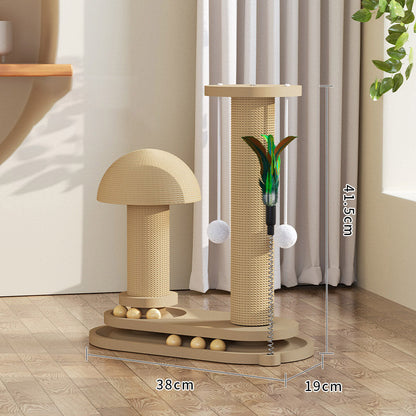 🐱 50% RABATT! 🧶 Interaktiver Kratzbaum – Federangel, Kugeln & Sisalpfosten ✨
