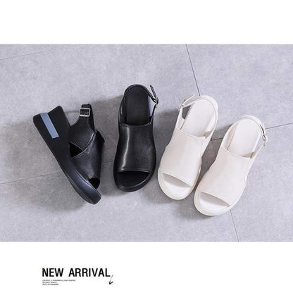 ❤️Keilsandalen für Damen – einfarbig, offene Zehenpartie