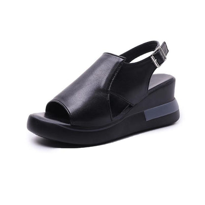 ❤️Keilsandalen für Damen – einfarbig, offene Zehenpartie