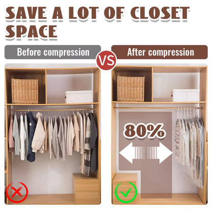 💨✨ Aufhängbarer Vakuumbeutel 50% Rabatt💞💪 Platzsparen, Staubschutz, Wiederverwendbar für Kleidung & Reisen