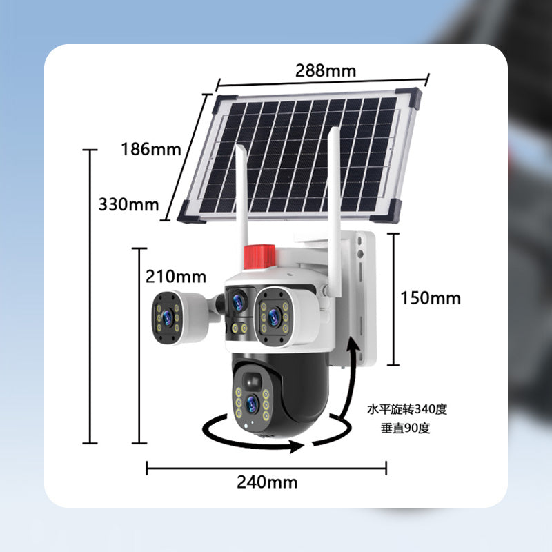💥Neuer Verkaufsschlager🎥Solarbetriebene 360°-Kuppelkamera mit drei Objektiven✈️ Kostenloser Versand