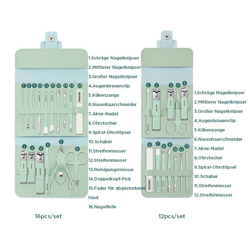 ⏳Begrenzte Zeit 50% Rabatt💥Nagelknipser tragbares Set (12/16 Stück)
