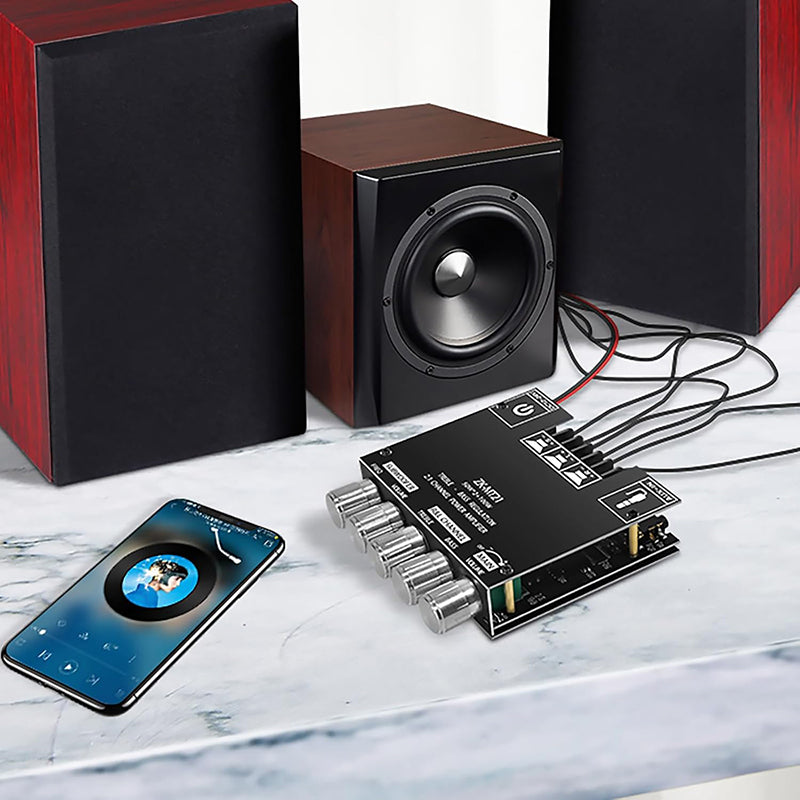 🔊🎵Bluetooth-kompatibles 2.1-Kanal-Audio-Leistungsverstärkermodul📡 Drahtlose Verbindung, kraftvoller Klang, ideal für Musikliebhaber!