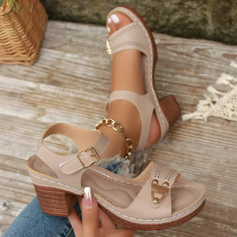 🪧Maximal 50 % Rabatt🌟Damen Sandalen mit Blockabsatz