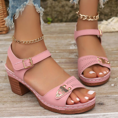 🪧Maximal 50 % Rabatt🌟Damen Sandalen mit Blockabsatz