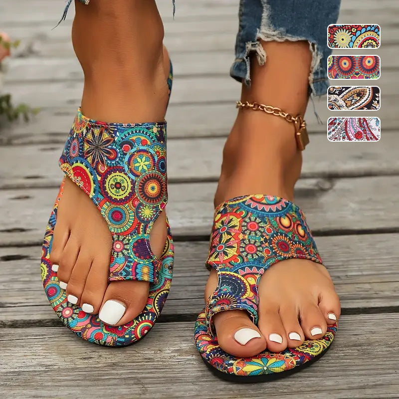 🥰Leichte orthopädische flache Sandalen für Damen🩴🎨Vintage und Moderne kombiniert