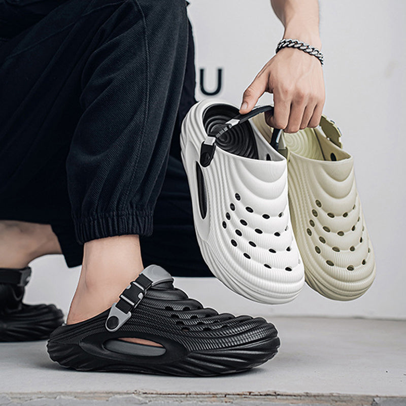 ✈️Atmungsaktive Slip-On-Sandalen für Herren👣Zwei Arten, ein Paar Schuhe zu tragen👣