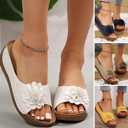 ⏳Begrenzte Zeit 50% Rabatt💥Damen Comfort Flower Slip-On Sandalen