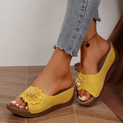 ⏳Begrenzte Zeit 50% Rabatt💥Damen Comfort Flower Slip-On Sandalen