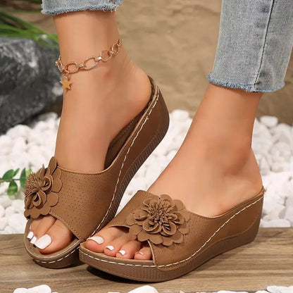 ⏳Begrenzte Zeit 50% Rabatt💥Damen Comfort Flower Slip-On Sandalen