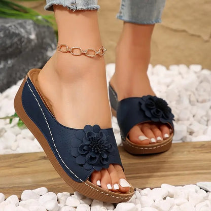 ⏳Begrenzte Zeit 50% Rabatt💥Damen Comfort Flower Slip-On Sandalen