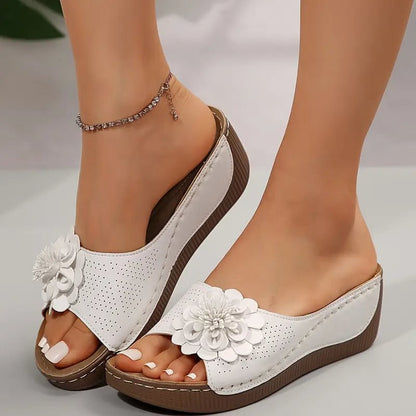 ⏳Begrenzte Zeit 50% Rabatt💥Damen Comfort Flower Slip-On Sandalen