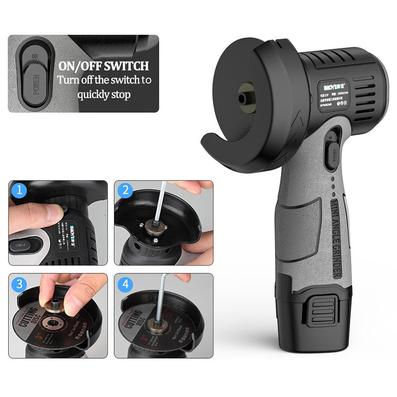🔧 50% RABATT! 🛠️ 12V Mini-Winkelschleifer – Mit Trennscheibe & kompakt ✨