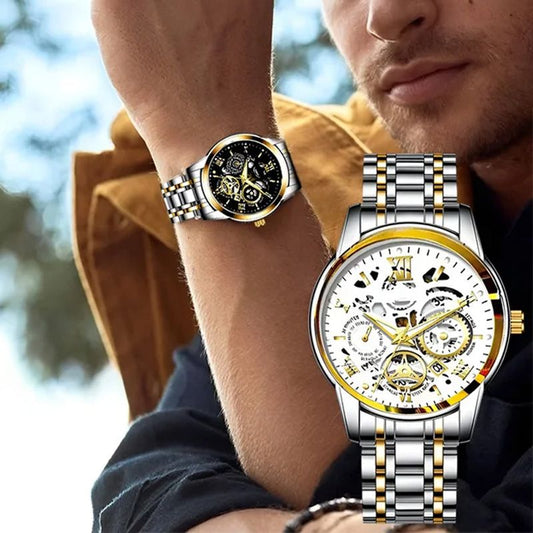 ⌚️💦 Herren-Automatikuhr mit Skelett-Dial: Wasserdicht, alltagstauglich & langlebig. Präzision sichtbar – für Abenteuer & Business! 💎🔧