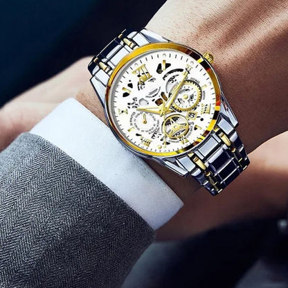 ⌚️💦 Herren-Automatikuhr mit Skelett-Dial: Wasserdicht, alltagstauglich & langlebig. Präzision sichtbar – für Abenteuer & Business! 💎🔧