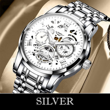 ⌚️💦 Herren-Automatikuhr mit Skelett-Dial: Wasserdicht, alltagstauglich & langlebig. Präzision sichtbar – für Abenteuer & Business! 💎🔧