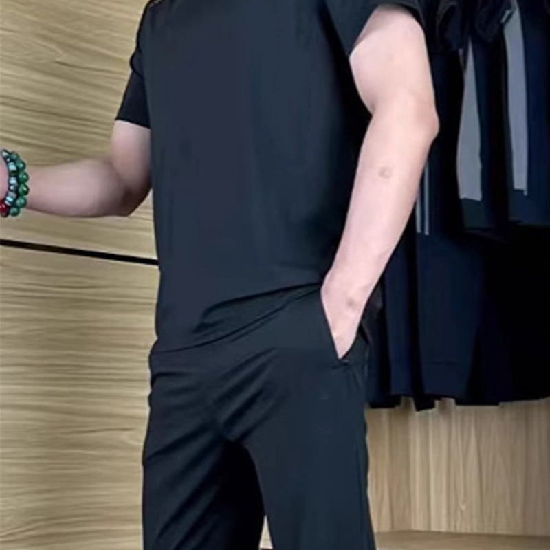 👖50% RABATT! ✨ 💐Lässiges Stretch-Set für Herren aus Eisseide mit T-Shirt und Hose