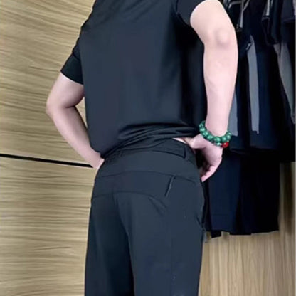 👖50% RABATT! ✨ 💐Lässiges Stretch-Set für Herren aus Eisseide mit T-Shirt und Hose