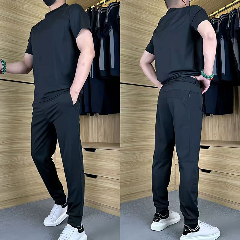 👖50% RABATT! ✨ 💐Lässiges Stretch-Set für Herren aus Eisseide mit T-Shirt und Hose