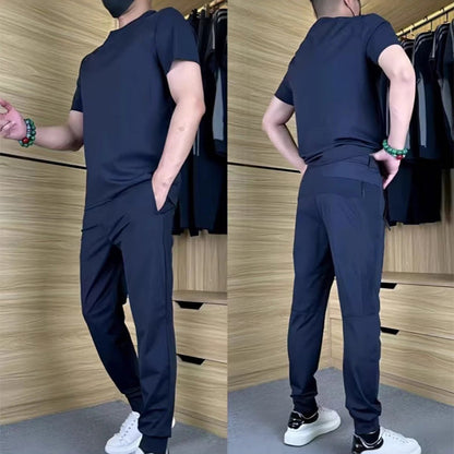 👖50% RABATT! ✨ 💐Lässiges Stretch-Set für Herren aus Eisseide mit T-Shirt und Hose