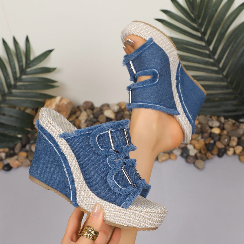 👡SOMMERANGEBOT 2026🔥 Lässige Damen-Plateausandalen aus Denim