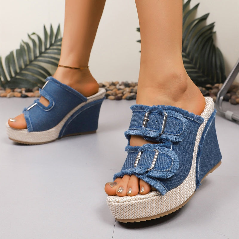 👡SOMMERANGEBOT 2026🔥 Lässige Damen-Plateausandalen aus Denim