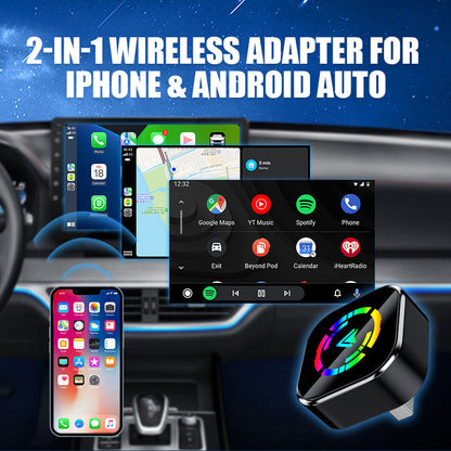 ⏳Begrenzte Zeit 50% Rabatt💥🚗 2-in-1 Kabelloser Adapter für iPhone & Android Auto – Einfach einstecken & kabellos durchstarten!