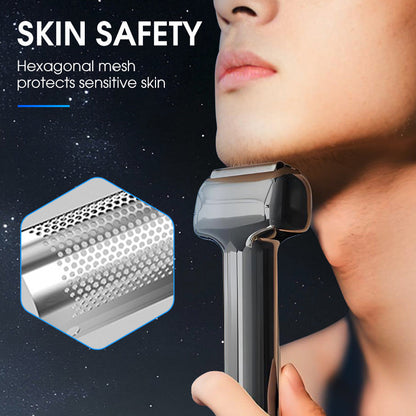 🪒 Wiederaufladbarer Folienrasierer für Herren – 60 Min Akku, IPX6 & kabellose Rasuraschbar & Flüsterleise für empfindliche Haut 🧔⚡