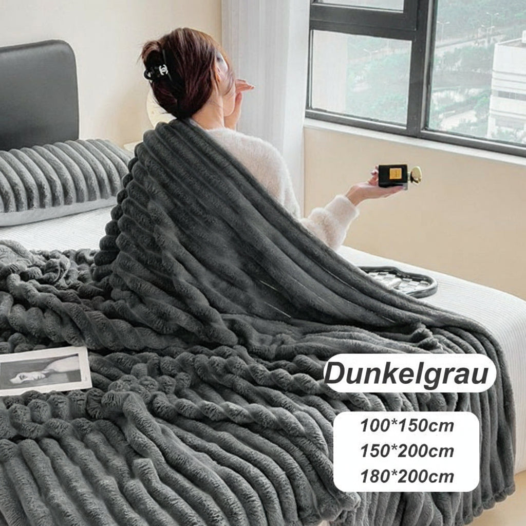 🎁Letzter Tag Sonderpreis: €25,99!!🎅Superweiche Fell-Rippfleece-Decke⛄🔥