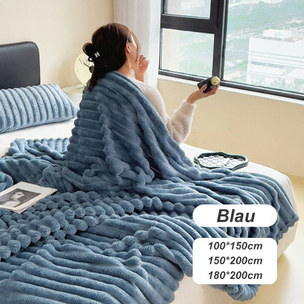 🎁Letzter Tag Sonderpreis: €25,99!!🎅Superweiche Fell-Rippfleece-Decke⛄🔥