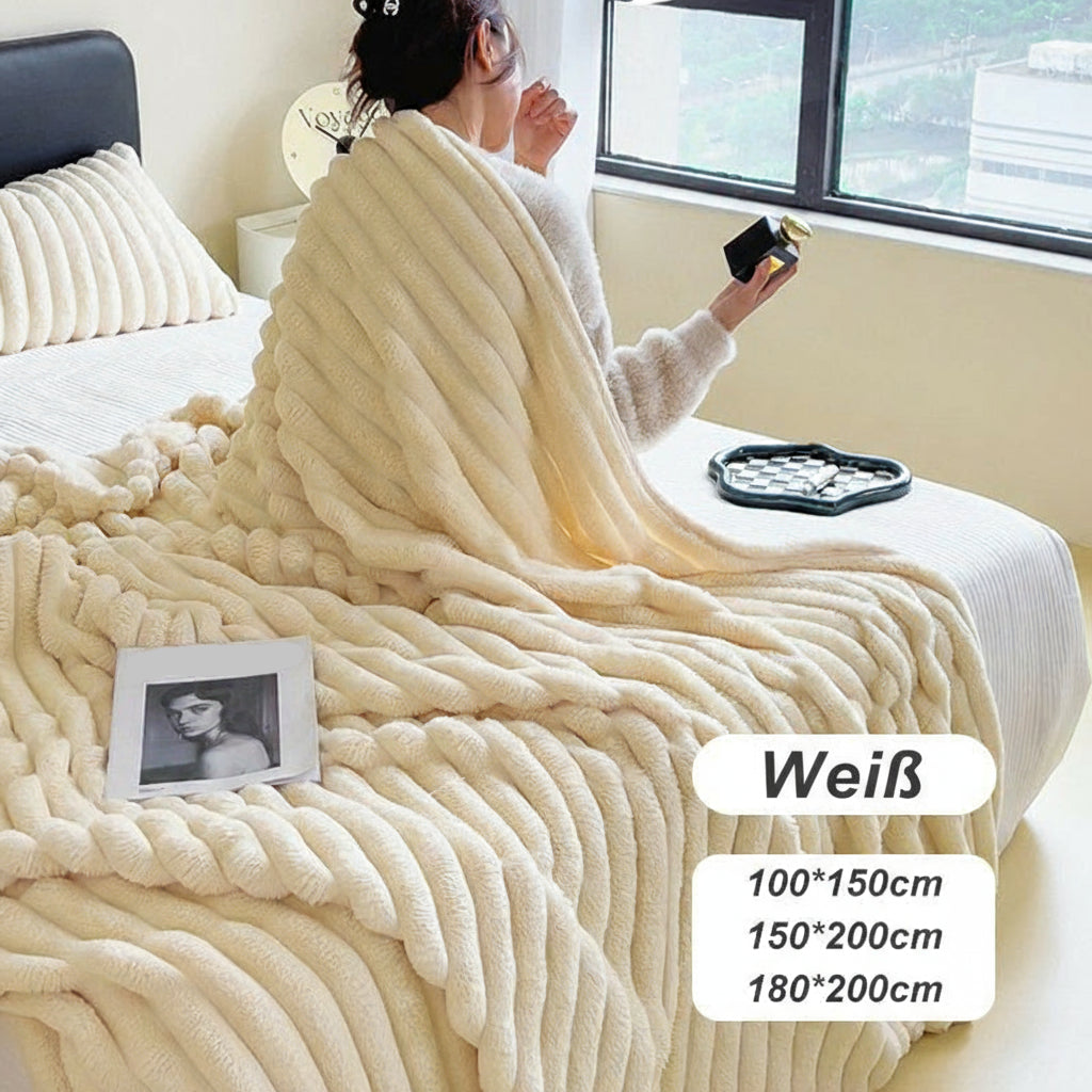 🎁Letzter Tag Sonderpreis: €25,99!!🎅Superweiche Fell-Rippfleece-Decke⛄🔥