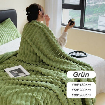 🎁Letzter Tag Sonderpreis: €25,99!!🎅Superweiche Fell-Rippfleece-Decke⛄🔥