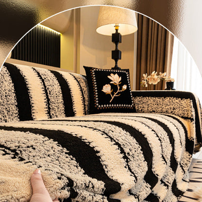 🛋️ 50% RABATT 2025! ✨ Plüsch Sofaüberwurf - Extra Dicke & Rutschfeste Decke mit Elastischen Kanten für Herbst und Winter 🍂❄️