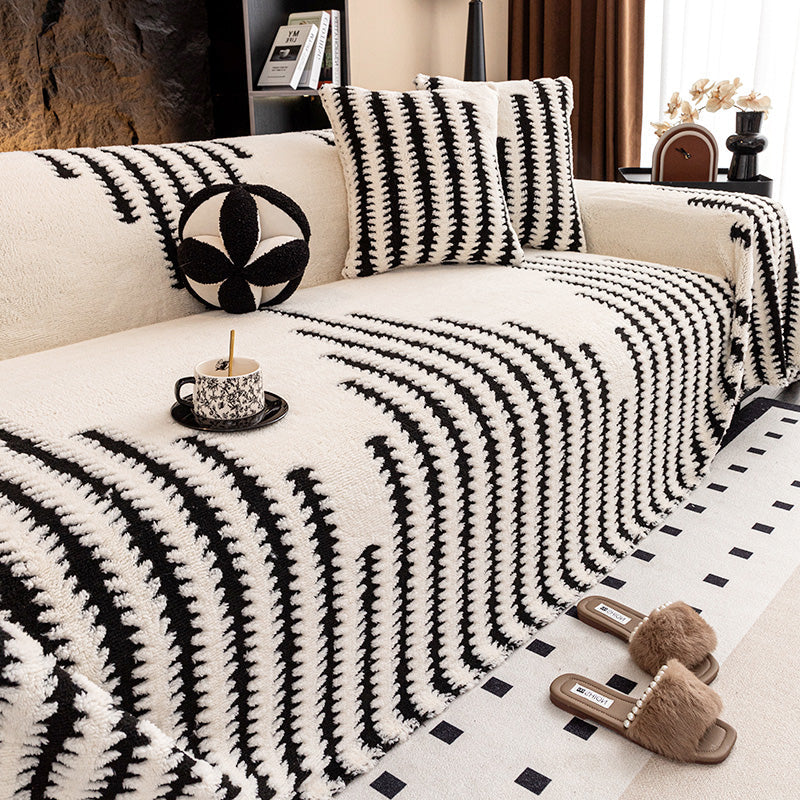 🛋️ 50% RABATT 2025! ✨ Plüsch Sofaüberwurf - Extra Dicke & Rutschfeste Decke mit Elastischen Kanten für Herbst und Winter 🍂❄️