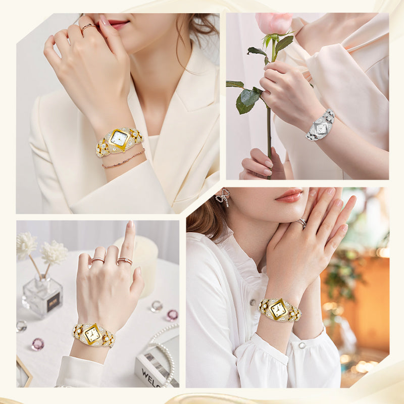 ⌚✨ 50% RABATT! Retro-Quarz-Armbanduhr mit funkelnden Strasssteinen – Elegant, glamourös & perfekt für festliche Anlässe ✨