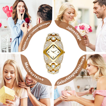 ⌚✨ 50% RABATT! Retro-Quarz-Armbanduhr mit funkelnden Strasssteinen – Elegant, glamourös & perfekt für festliche Anlässe ✨