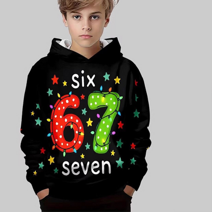 👕 50% RABATT JETZT! ⏰ Kinder Weihnachts-Kapuzenpullover - "67" Print & Weich, Perfekt für Festliche Stimmung ✨