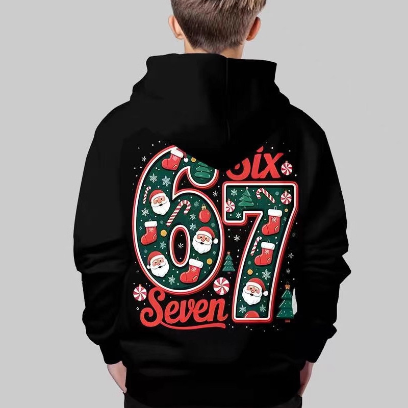 👕 50% RABATT JETZT! ⏰ Kinder Weihnachts-Kapuzenpullover - "67" Print & Weich, Perfekt für Festliche Stimmung ✨