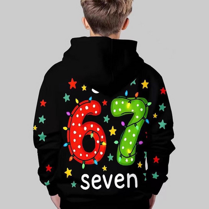 👕 50% RABATT JETZT! ⏰ Kinder Weihnachts-Kapuzenpullover - "67" Print & Weich, Perfekt für Festliche Stimmung ✨