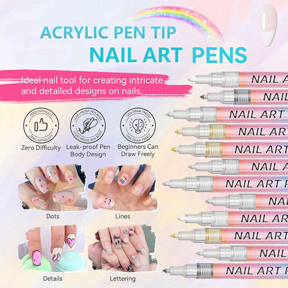 🎁Weihnachtsgeschenk🎄12-farbiger Profi-Nagellackstift-Set