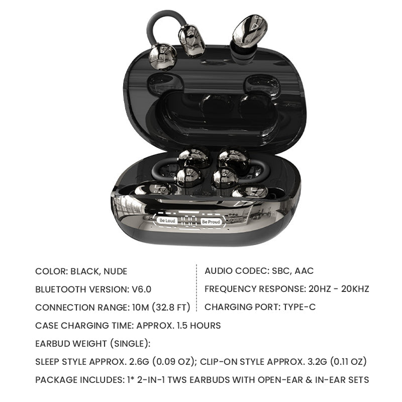 📢📢50% RABATT !!⏰2-in-1 TWS Ohrhörer mit Open-Ear & In-Ear Sets