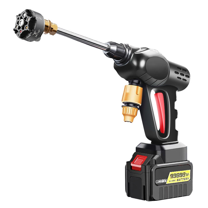 🚗 50% RABATT! 💦 Akku Hochdruckreiniger 45bar – 2X3000mAh, 180° Verstellbare Düse & 5m Schlauch für Auto, Terrasse und Bewässerung 🔋