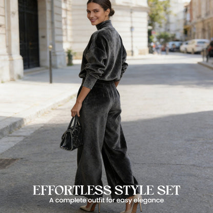 🎉 Neujahrsgeschenk – 50% RABATT!🧥 Damen-Freizeit-Zweiteiler: Warmes Oberteil + Weite Hose – mühelos stylisch & bequem (kein Kombinieren nötig!)