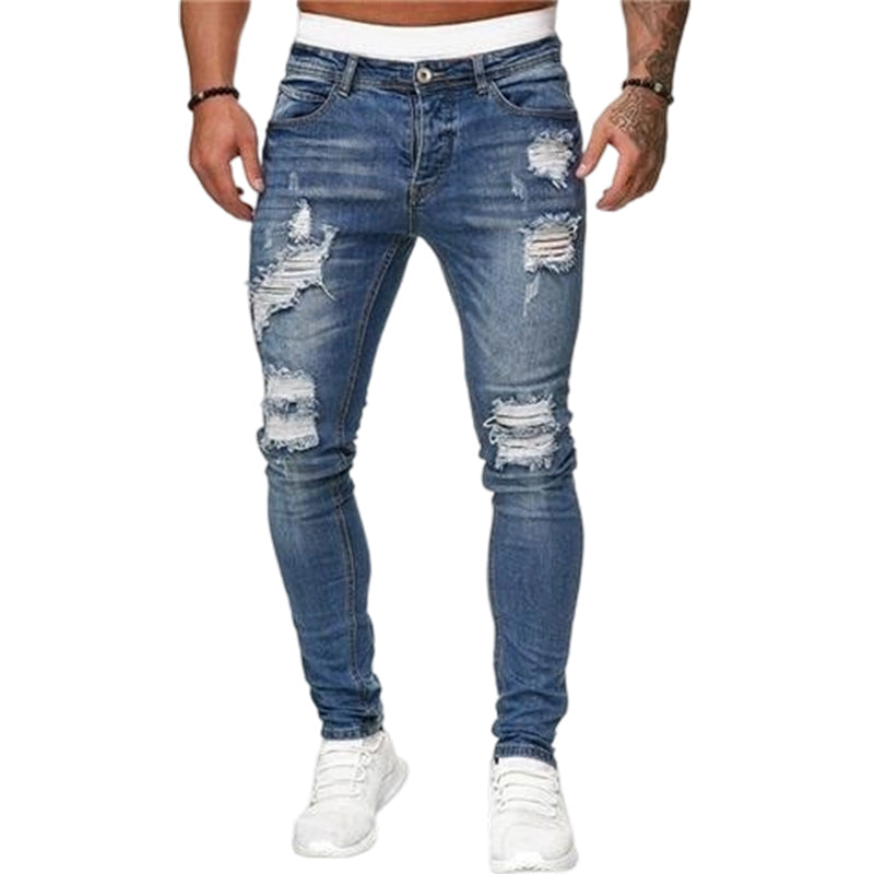 👖60 % RABATT! 🔥 Stylische Skinny Jeans im Used-Look für Herren – Schmale, zulaufende Passform, atmungsaktive Baumwolle & lässige Risse