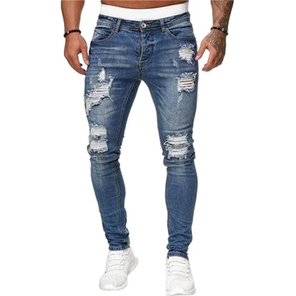 👖60 % RABATT! 🔥 Stylische Skinny Jeans im Used-Look für Herren – Schmale, zulaufende Passform, atmungsaktive Baumwolle & lässige Risse