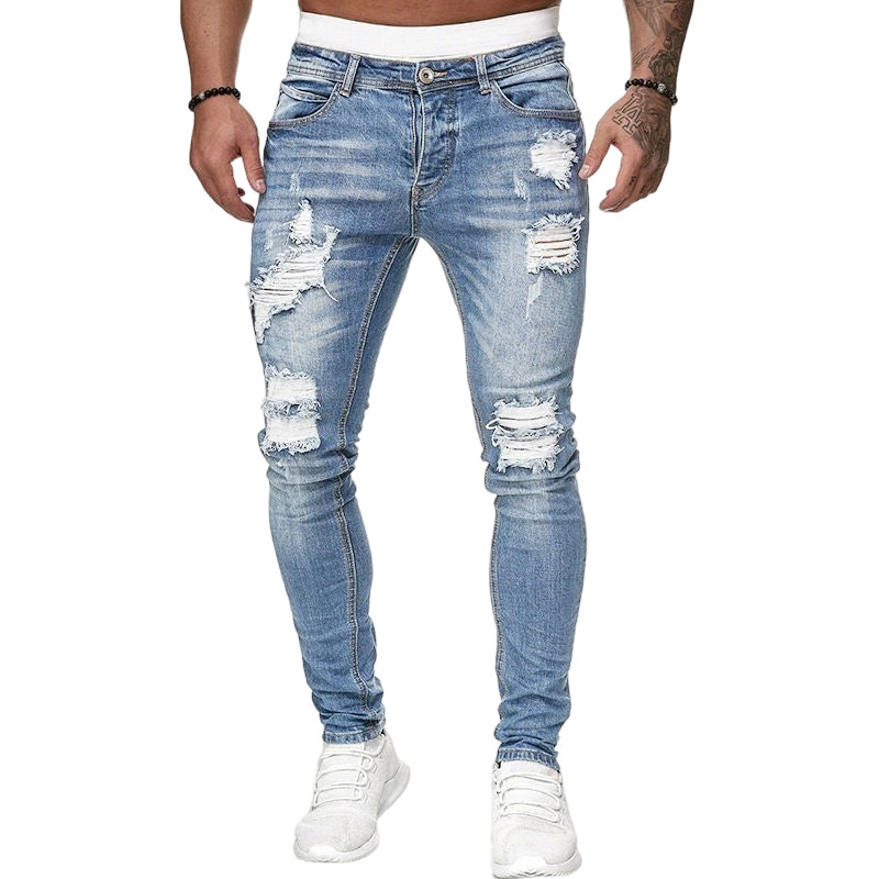 👖60 % RABATT! 🔥 Stylische Skinny Jeans im Used-Look für Herren – Schmale, zulaufende Passform, atmungsaktive Baumwolle & lässige Risse