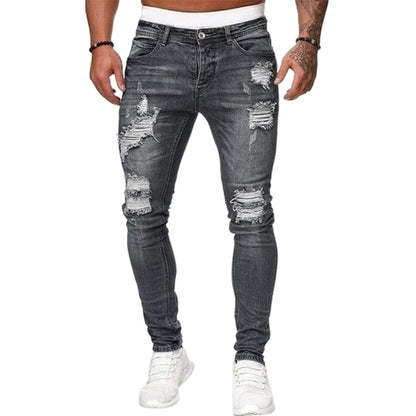 👖60 % RABATT! 🔥 Stylische Skinny Jeans im Used-Look für Herren – Schmale, zulaufende Passform, atmungsaktive Baumwolle & lässige Risse