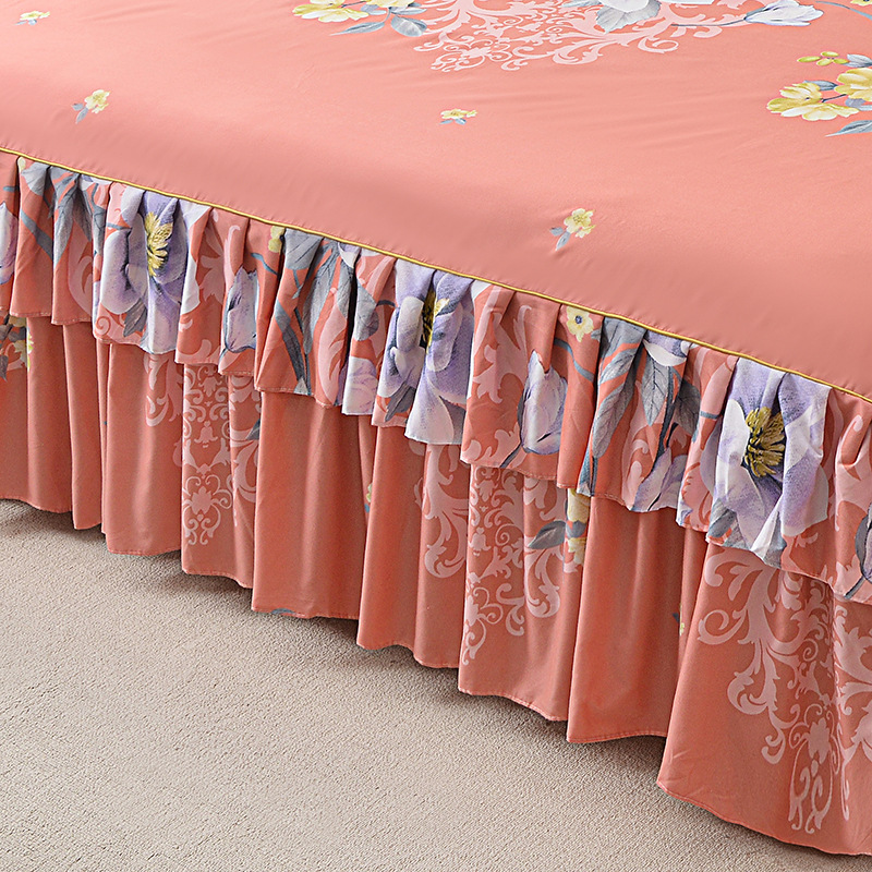📢📢50 % Rabatt!! ⏰ 🌙3-teiliger Rüschenbettrock – Eleganter Fall & einfaches Wechseln | Romantisches Schlafengehen 🛏️🌹