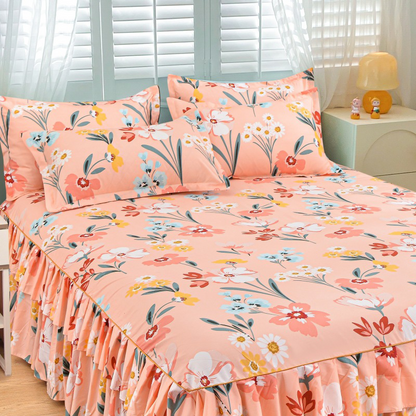 📢📢50 % Rabatt!! ⏰ 🌙3-teiliger Rüschenbettrock – Eleganter Fall & einfaches Wechseln | Romantisches Schlafengehen 🛏️🌹
