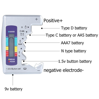 🔥50% RABATT JETZT🔋Tragbares Digitales Batterietestgerät – Universalprüfer für Haushaltsbatterien aller Größen⚡️